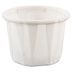 SOLO® Paper Portion Cups, 0.5 oz, White, 250/Bag, 20 Bags/Carton