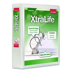 Cardinal® XtraLife® ClearVue(TM) Non-Stick Slant-D® Ring Binder