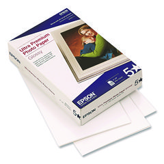 Ultra Premium Glossy Photo Paper, 11.8 mil, 4 x 6, Glossy Bright White, 100/Pack EPSS042174