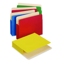 Pendaflex® Heavy Duty Reinforced File Pocket, 3.5" Expansion, Letter Size, Randomly Assorted Colors, 5/Box ;