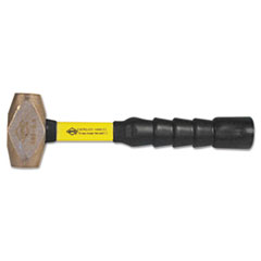 NUPLA® Classic Brass-Head Construction Hammer, 4lb, 12in Fiberglass Handle