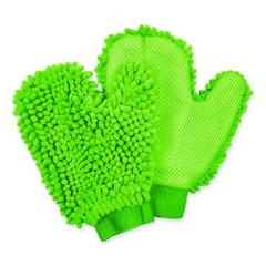 TidyUps Chenille Scrubbing Mitts, Green, 2 Mitts ;