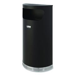 Suncast Commercial® Half Round Metal Trash Can, 9 gal, Steel, Black ; Ships in 1-3 business days