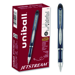 Jetstream Hybrid Gel Pen, Stick, Fine 0.7 mm, Black Ink, Black/Silver Barrel UBC40173