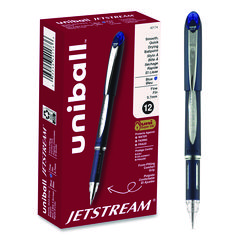 Jetstream Hybrid Gel Pen, Stick, Fine 0.7 mm, Blue Ink, Blue/Silver Barrel UBC40174
