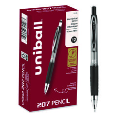 207 Mechanical Pencil, 0.7 mm, HB (#2), Black Lead, Black Barrel, Dozen UBC70126