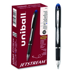 Jetstream Hybrid Gel Pen, Stick, Bold 1 mm, Blue Ink, Black/Silver/Blue Barrel UBC33922