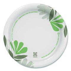 Pathways Soak-Proof Shield Mediumweight Paper Plates, WiseSize, 6.87" dia, Green/Burgundy, 125/Pack DXEUX7WSPK