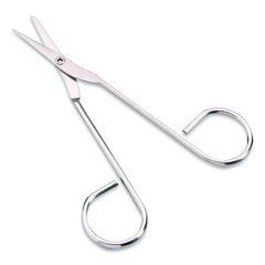 First Aid Scissors, 4.5" Long, Straight Nickel Handle FAO813161