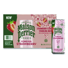 Maison Perrier Sparkling Water, 11.15 oz Can, Strawberry, 8 Cans/Box PRR91122