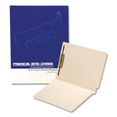 Heavy-Duty End Tab Fastener Folders, Straight Tab, Expands 0.75", 1 Fastener, Letter Size, Manila, 50/Box MAQ31463