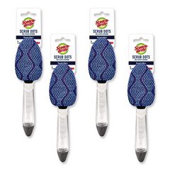 Scrub Dots Non-Scratch Dishwand, Blue, 4/Box MMM6904BX