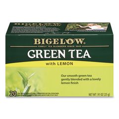 Green Tea with Lemon, Lemon, 0.34 lbs, 28/Box BTC10346