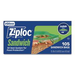 Resealable Sandwich Bags, 6.5" x 5.88", Clear, 90/Pack SJN366151