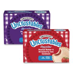 UNCRUSTABLES Peanut Butter and Grape Jelly/Peanut Butter and Strawberry Jam, 2 oz, 10 Sandwiches/Pack, 2 Packs/Carton GRR90300134