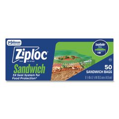 Resealable Sandwich Bags, 6.5" x 5.88", Clear, 50/Box SJN383179BX