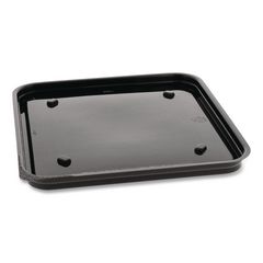 Recycled Plastic Container, 6 x 6 Brownie Container, 7.5 x 7.5 x 0.56, Black, Plastic, 195/Carton PCT75SBASE