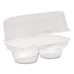 ClearView Bakery Cupcake Container, 2 Compartments, 6.75 x 4 x 4, Clear, Plastic, 100/Carton PCT2002