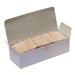 Flat Wood Toothpicks, Natural, 2,500/Pack CKC369001