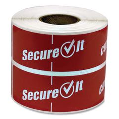 SecureIT Tamper Evident Food Container Seals, 1 x 3, Red, Paper, 250/Roll, 2 Rolls/Pack NTCP13SI2