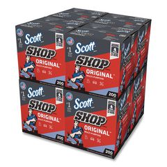 Shop Towels Original, 1-Ply, 9 x 12, Unscented, Blue, 200/Box KCC75190BX