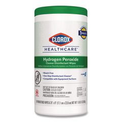 Hydrogen Peroxide Cleaner Disinfectant Wipes, 6.75 x 9, White, 95/Canister CLO30824EA