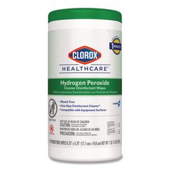 Hydrogen Peroxide Cleaner Disinfectant Wipes, 6.75 x 5.75, Unscented, 155 Wipes/Canister CLO30825EA