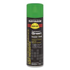 Rust-Oleum® Hard Hat High Performance V2100 System Rust Preventive Enamel Spray Paint, Gloss Fluorescent Green, 15 oz Aerosol Can, 6/CT ; Non-Stock Item - Extended Delivery Ti
