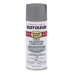 Rust-Oleum® Stops Rust Cold Galvanizing Spray, Flat Gray, 16 oz Aerosol Can, 6/Carton ; Non-Stock Item - Extended Delivery Time
