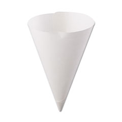Straight-Edge, Poly Bagged Paper Cone Cups, 7 oz, White, 250/Bag, 20 Bags/Carton