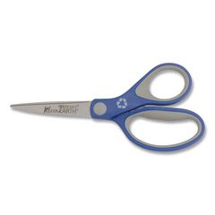 KleenEarth Soft Handle Scissors, 7" Long, 2.25" Cut Length, Straight Blue/Gray Handle ACM15553