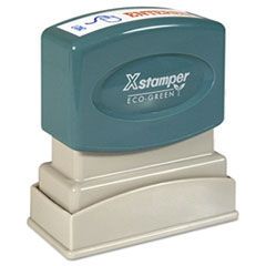 Xstamper® Two-Color Title Stamp, ENTERED, Blue/Red