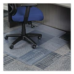 Studded Chair Mat for Flat to Low Pile Carpeted Floors, Rectangular with Wide Lip, Beveled Edges, 45" x 53", Clear ALEMAT4553CLPL