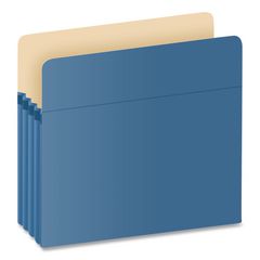 Colored File Pockets, 3.5" Expansion, Letter Size, Blue PFX1524EBLU