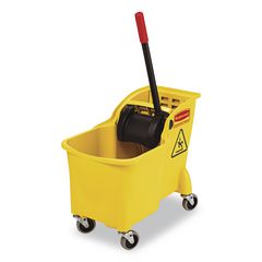 Tandem 31-Quart Bucket/Wringer Combo, Reverse, Yellow RCP738000YEL