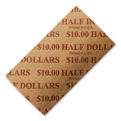Flat Coin Wrapper, Half-Dollars, Brown, 1,000/Pack PMC53050