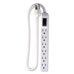 6 Outlet Mini Surge Protector, 2 ft Cord, 160 J, White GGPGG16103MIN