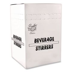 Polypropylene Stirrers, 5", White, 1,000/Pack BSQ1241210