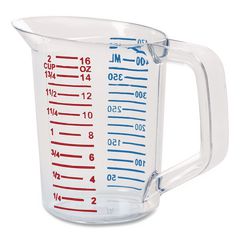 Bouncer Measuring Cup, 16 oz, Plastic, Clear RCP3215CLE