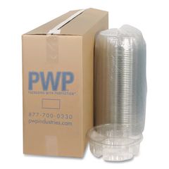 Dip Cup Platter, 4 Compartments, 64 oz, 10" Diameter, Clear, Plastic, 100/Carton PCT1064DP4CLRL