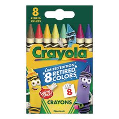 Limited Edition Retired Color Crayons, Regular Size, 8 Assorted Colors, 8/Pack CYO523019