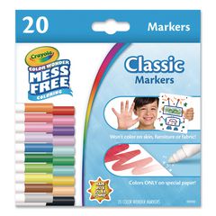 Color Wonder Mess-Free Markers, Broad Bullet Tips, Assorted Colors, 20/Pack CYO752857