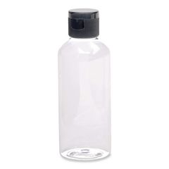Flip-Top Travel Toiletry Bottle, Clear with Black Cap EXOSPLSTRVL0007