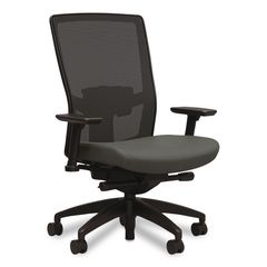 Workplace2.0™ 500 Series Mesh and Fabric Task Chair, Supports Up to 300 lbs, 17.8" to 22.8" Seat Height, Iron Ore Seat, Black Back/Base