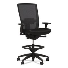 Workplace2.0™ 500 Series Mesh and Fabric Stool, Supports to 300 lb, 24.6 x 34.4 Seat Height, Black Seat, Black Back, Black Base