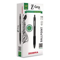 Zebra® Z-Grip Recycled Retractable Ballpoint Pen, Medium 1 mm