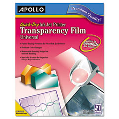 Quick-Dry Color Inkjet Transparency Film, 8.5 x 11, 50/Box