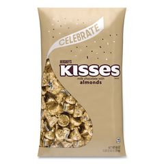 Hershey®'s KISSES with Almonds, Gold Foils, 60 oz Bag