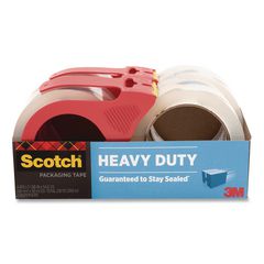 Scotch® Heavy-Duty Packaging Tape with 2 Dispensers, 3"Core, 1.88" x 54.6 yds, Clear, 4 Rolls/Pack
