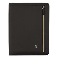 Wenger® Amelie Polyester Padfolio with Zipper Closure, 8.5 x 11 Pad, 10.2 x 13, Zipper Closure, Black